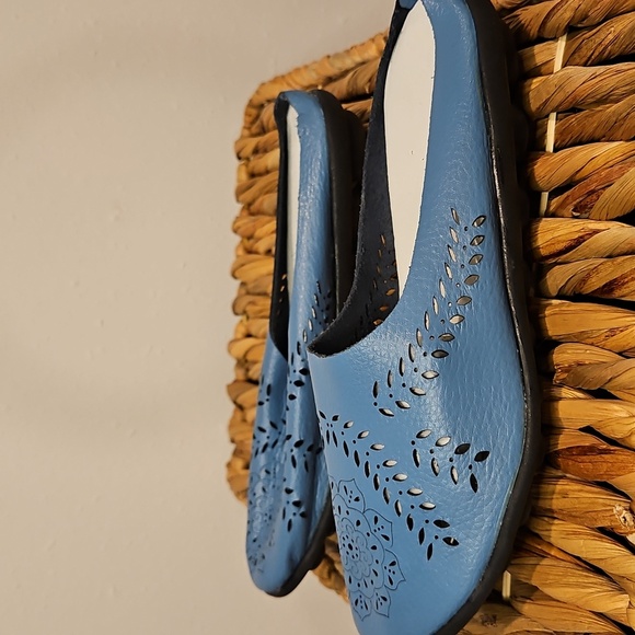 New in bag Owlkay leather floral shoes slides - Picture 6 of 8